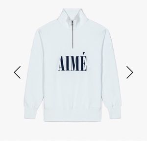 AIMÉ QUARTER ZIP PULLOVER - WHITE